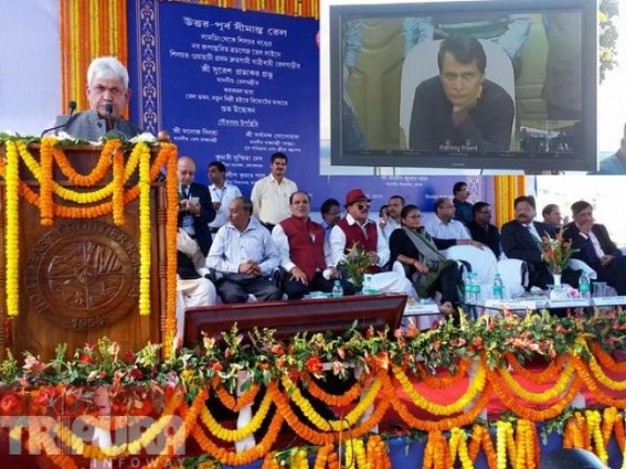 Suresh Prabhu flags off Lumding-Silchar Broad Gauge Rail-line project